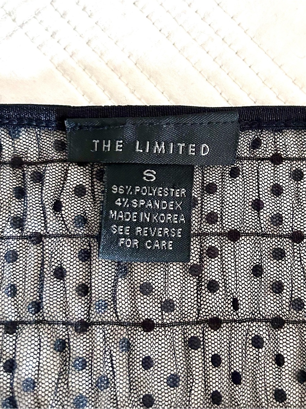 The Limited Black Sheer Sparkle Dot Mesh Top - Picture 4 of 4